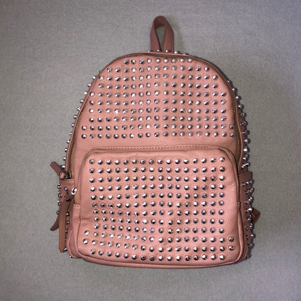 Mauve Studded Backpack Bag